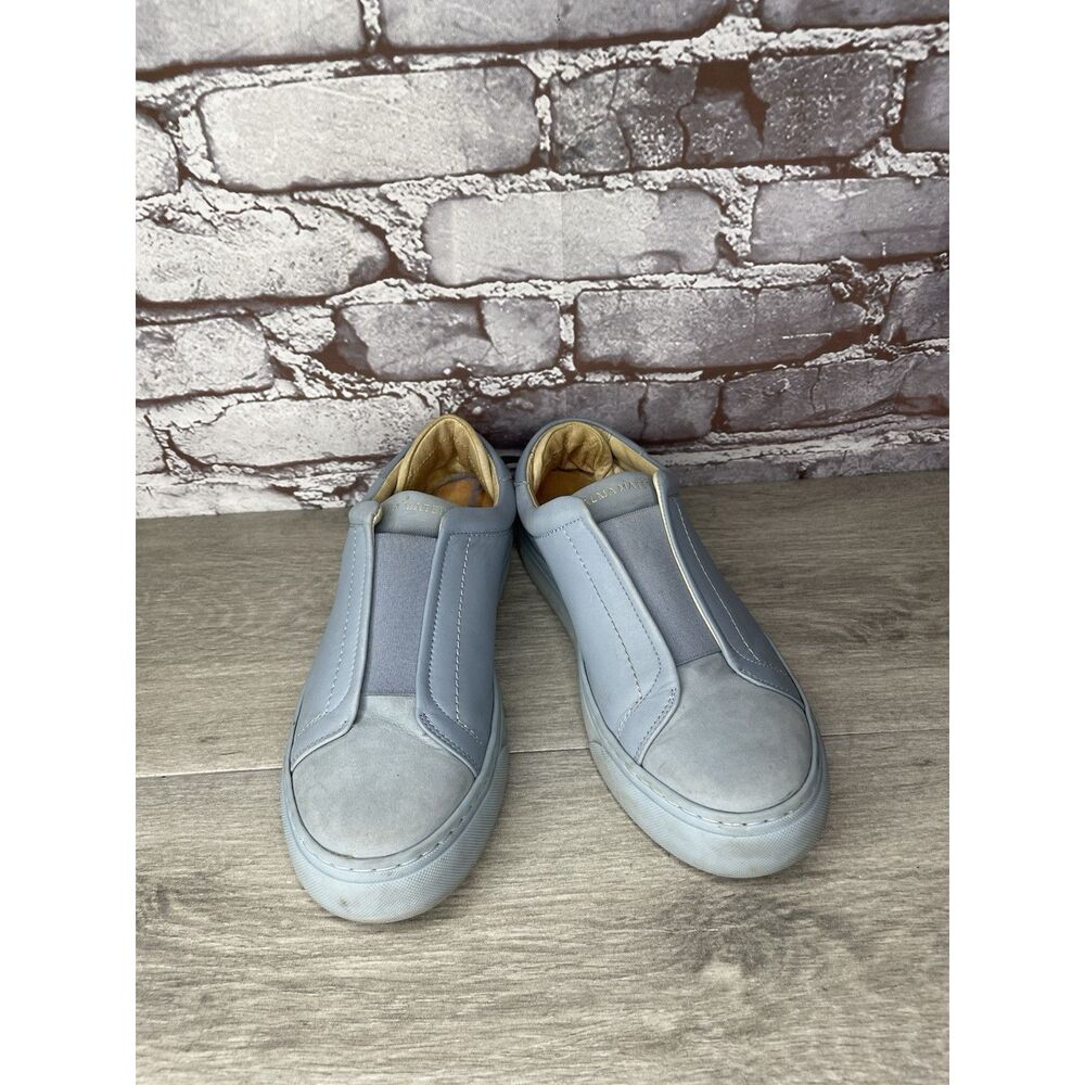 Alma Mater Blue Leather Slip On Casual Sneakers Shoes Women’s Sz 37EU/6.5M US - Picture 3 of 16